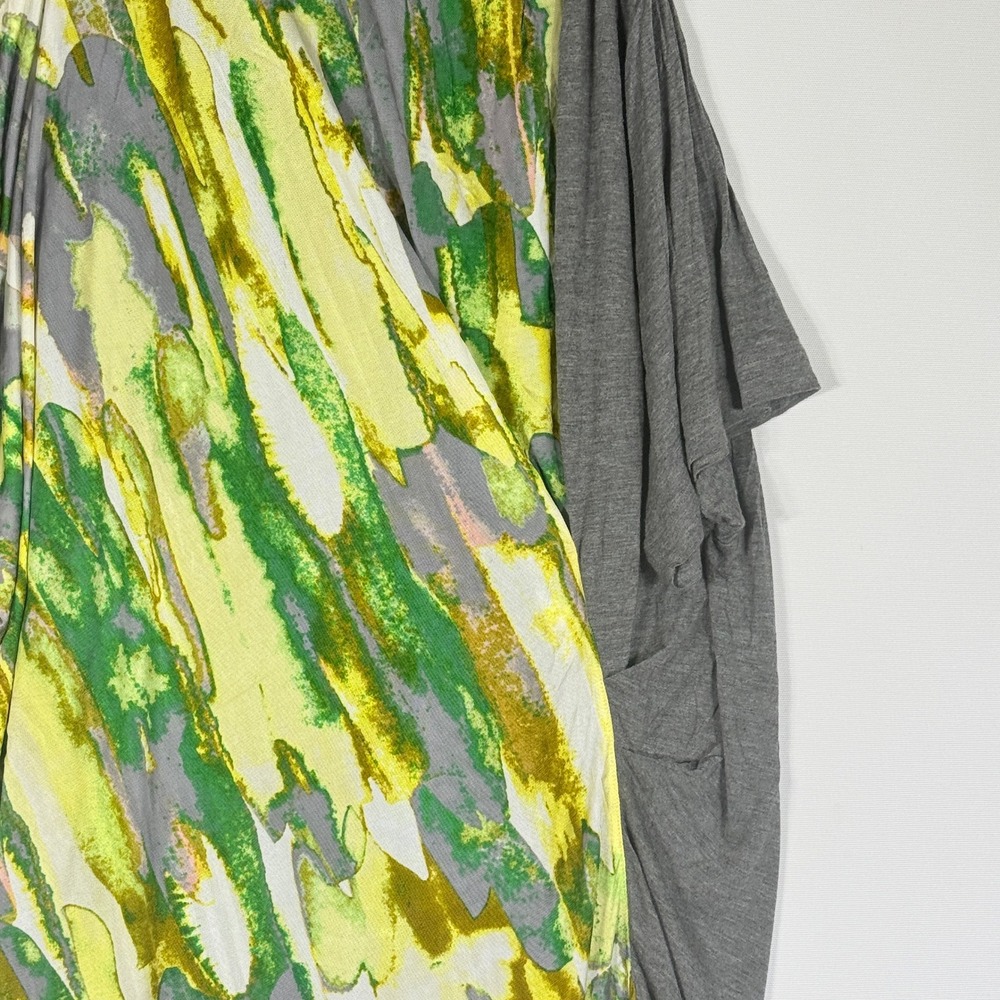 NEW BCBG Maxazria Runway Womens Medium Dress Grey Lime Abstract Asymmetrical - Picture 4 of 12
